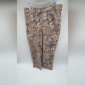 Chico's pants  Women's, Brown and Black Capri Animal Print Size 14.